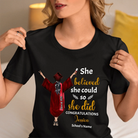 Personalized T-shirt Graduation Girl - She Did It - Joliny
