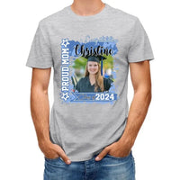Personalized T-shirt - Graduation Keepsake Gift - Watercolor Proud Mom Dad Of A 2024 Graduate Photo - Joliny