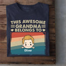 Personalized T Shirt - This Awesome Nana Mommy Daddy Belongs To These Kids - Joliny