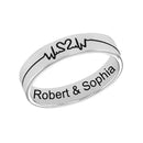 Personalized Text Heartbeat Ring For Couple - Joliny