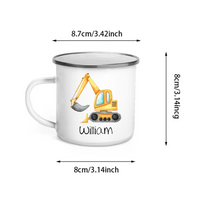 Personalized Truck Train Airplane Vehicles / Dinosaur Mug for Kids - Hot Chocolate / Milk Mug - Joliny