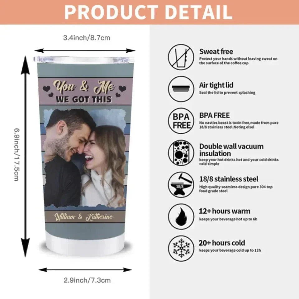 Personalized Tumbler - Custom Photo Couple Turn Back The Clock - Joliny