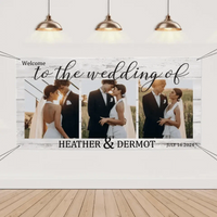 Personalized Wedding Welcome Backdrop Banner, Anniversary Decoration - Joliny