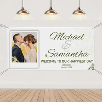 Personalized White Wedding Banner With Custom Photo And Name - Joliny