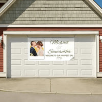 Personalized White Wedding Banner With Custom Photo And Name - Joliny