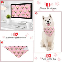 Personalized with Photo Summer, Bandanas for Dogs Cats, Custom Puppy Pet Triangle Bibs Kerchief - Joliny