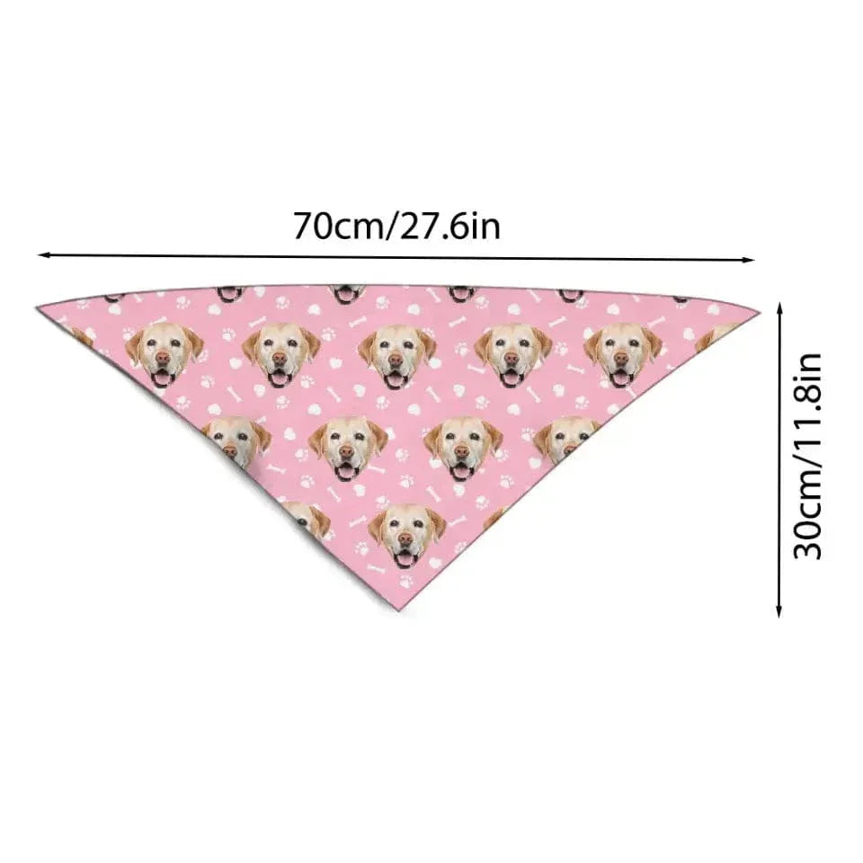 Personalized with Photo Summer, Bandanas for Dogs Cats, Custom Puppy Pet Triangle Bibs Kerchief - Joliny