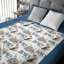 Personalized Wizard Owl Magic Book Custom Baby Name Blanket - Joliny
