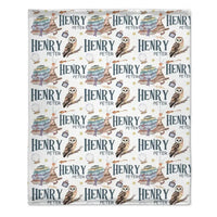 Personalized Wizard Owl Magic Book Custom Baby Name Blanket - Joliny