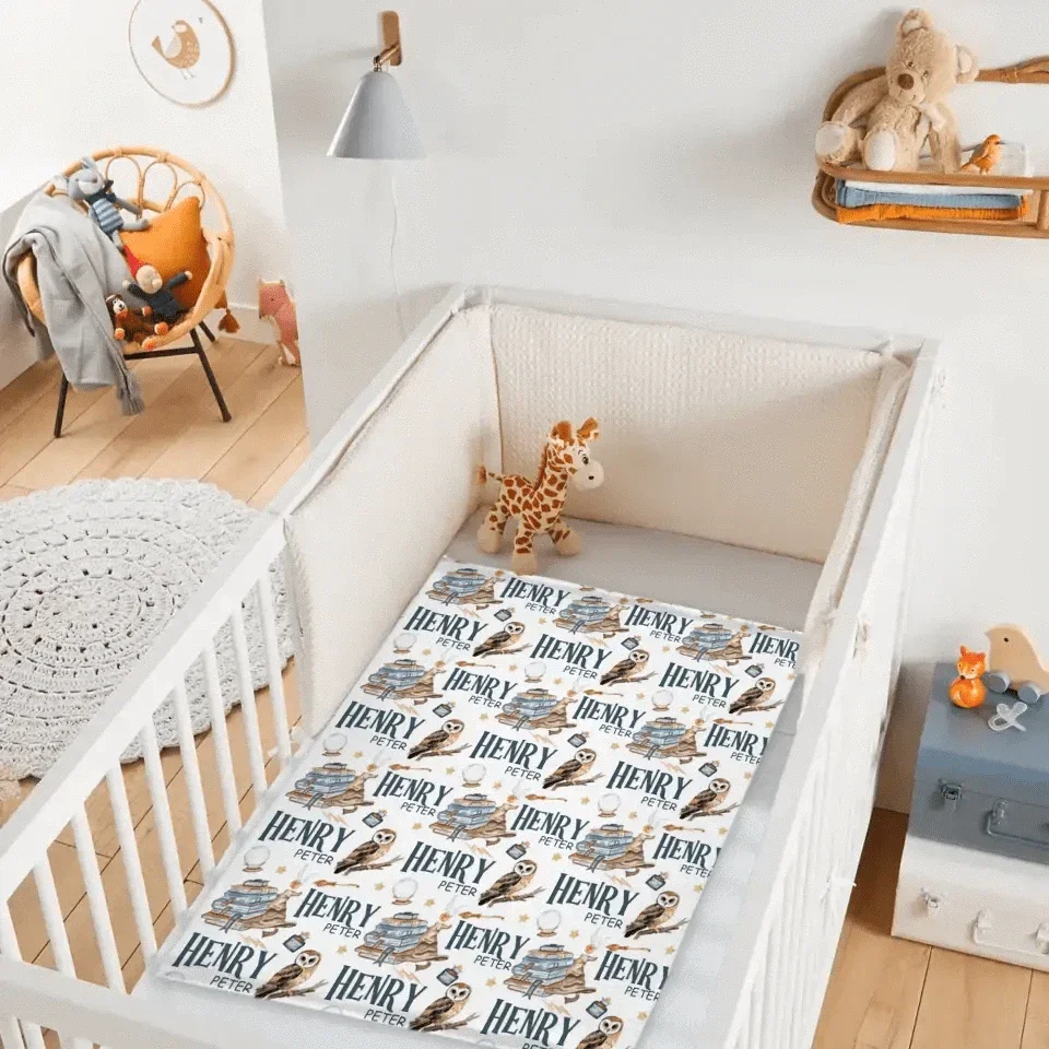 Personalized Wizard Owl Magic Book Custom Baby Name Blanket - Joliny