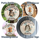 Personalized Wood Door Sign - Custom Photo Welcome To My House - Gift For Pet Lovers - Joliny