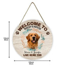 Personalized Wood Door Sign - Custom Photo Welcome To My House - Gift For Pet Lovers - Joliny