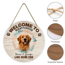 Personalized Wood Door Sign - Custom Photo Welcome To My House - Gift For Pet Lovers - Joliny