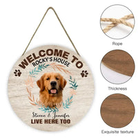 Personalized Wood Door Sign - Custom Photo Welcome To My House - Gift For Pet Lovers - Joliny
