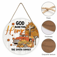 Personalzied Costom Wooden Sign - God Bless This Home - Joliny
