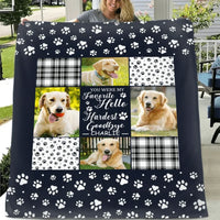 Pet Memorial Blanket - Name And Photo Custom Pet Paw Print Personalized Text Blanket - A Gift For Pet,Pet Lovers - Joliny