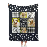 Pet Memorial Blanket - Name And Photo Custom Pet Paw Print Personalized Text Blanket - A Gift For Pet,Pet Lovers - Joliny