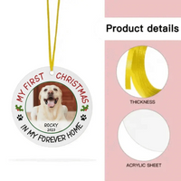 Pet Photo First Christmas - Personalized Acrylic Ornaments For Pet Lovers - Joliny