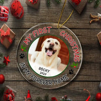Pet Photo First Christmas - Personalized Acrylic Ornaments For Pet Lovers - Joliny