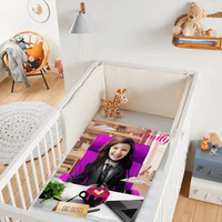 Photo Blanket, Girl in Suit with Photo, Customized Name Kids Blanket - Joliny