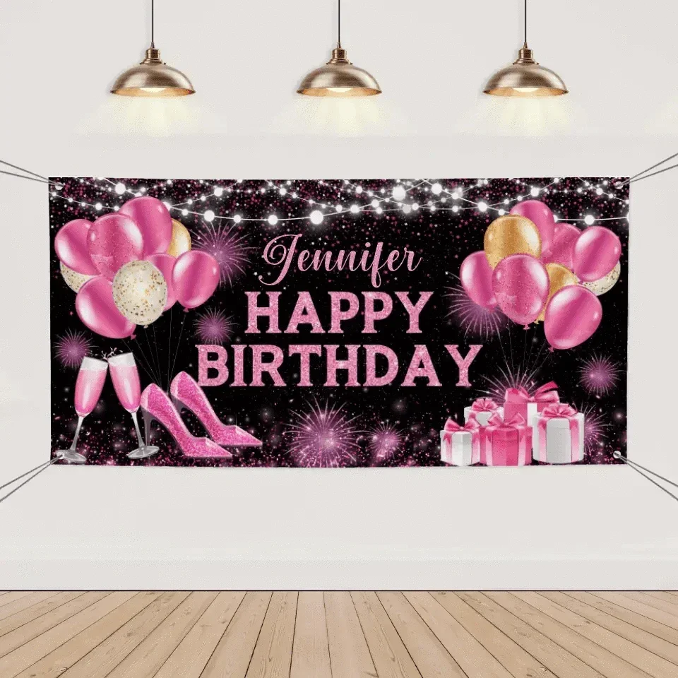 Happy Birthday - Personalised Firework Banner - Gift For Birthday Person,Party - Joliny