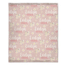 Pink Daisy Name Blanket, Personalized Daisy Blanket, Gift For Baby Girl - Joliny