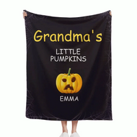 Pumpkin and Cobweb - Halloween Themed Personalised Character Relationship Blanket - Gift for Family, Friends - Joliny