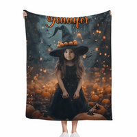 Pumpkin Castle - Personalised Witch Photo Halloween Blanket - Gifts for Children - Joliny