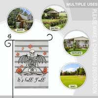 Pumpkin Skull - Scary Halloween Personalised Double Sided Flag - Gift For The Party - Joliny