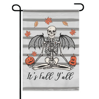 Pumpkin Skull - Scary Halloween Personalised Double Sided Flag - Gift For The Party - Joliny