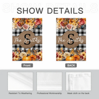 Pumpkins and Flowers - Personalised Halloween Double Sided Flag - Gifts for the Family - Joliny