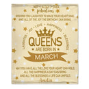 Queens Are Born In - Personalized Blanket Gifts For Girls Wife Mom Grandma... - Joliny