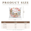 Red Flowers Safari Baby Animal Name Customized Pillow - Joliny