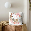 Red Flowers Safari Baby Animal Name Customized Pillow - Joliny
