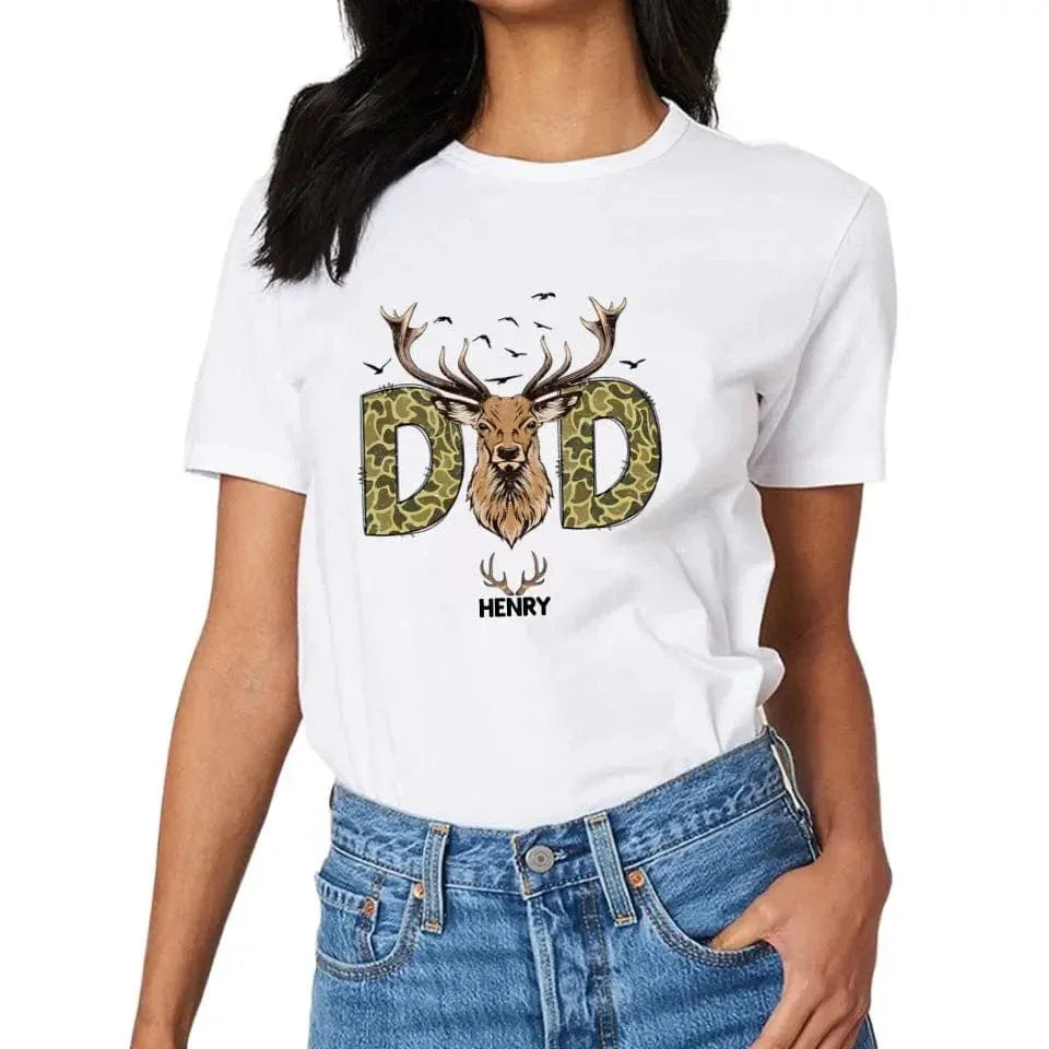 Reindeer Dad Hunting Camouflage Personalized Shirt, Father's Day Gift - Joliny