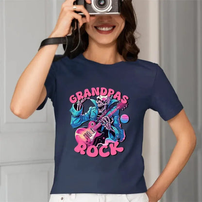 Rock Dad , Funny Skeleton Dad，Trendy Father's Day T-Shirt - Joliny