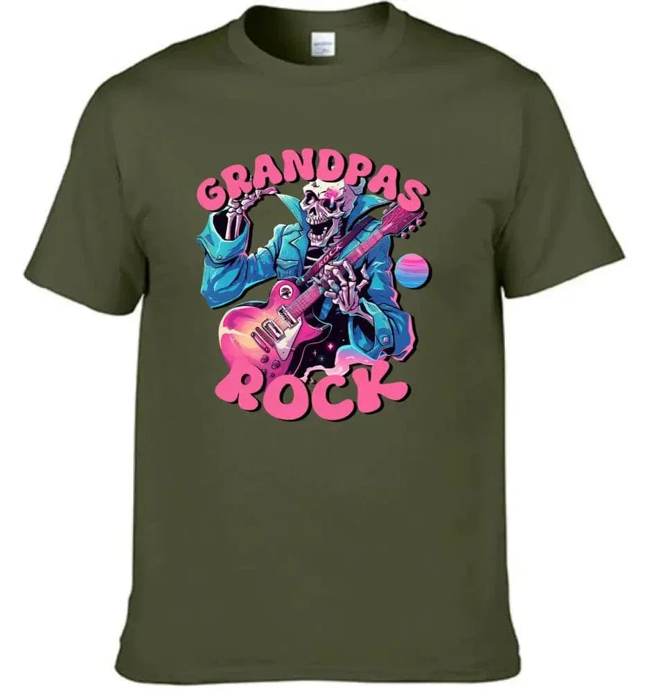Rock Dad , Funny Skeleton Dad，Trendy Father's Day T-Shirt - Joliny