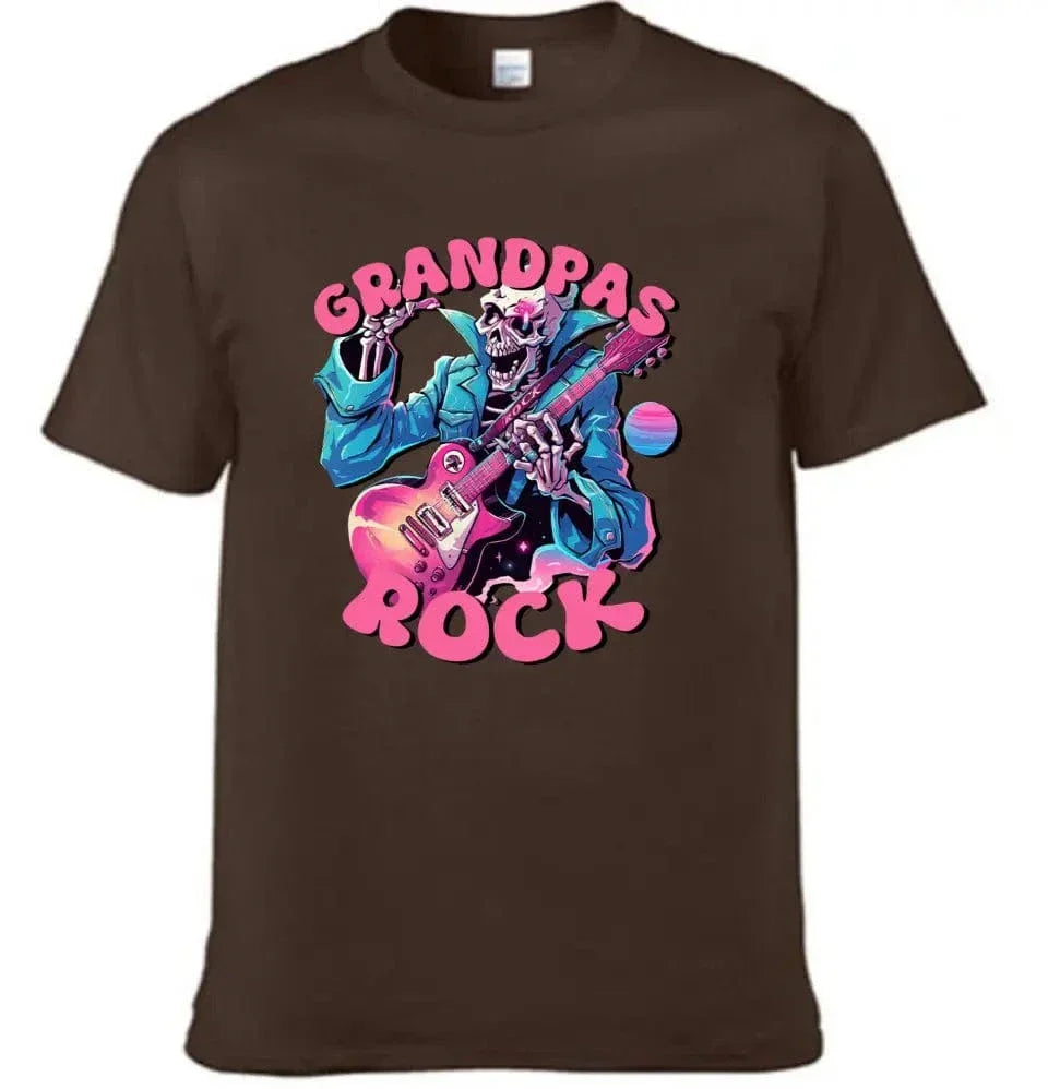 Rock Dad , Funny Skeleton Dad，Trendy Father's Day T-Shirt - Joliny
