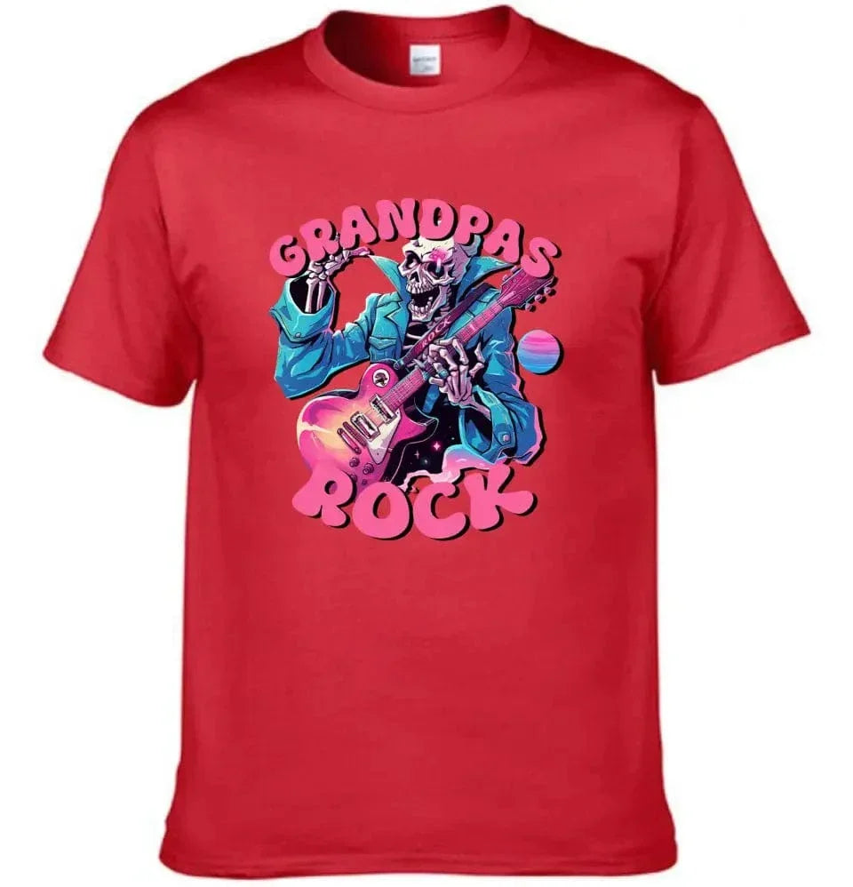 Rock Dad , Funny Skeleton Dad，Trendy Father's Day T-Shirt - Joliny