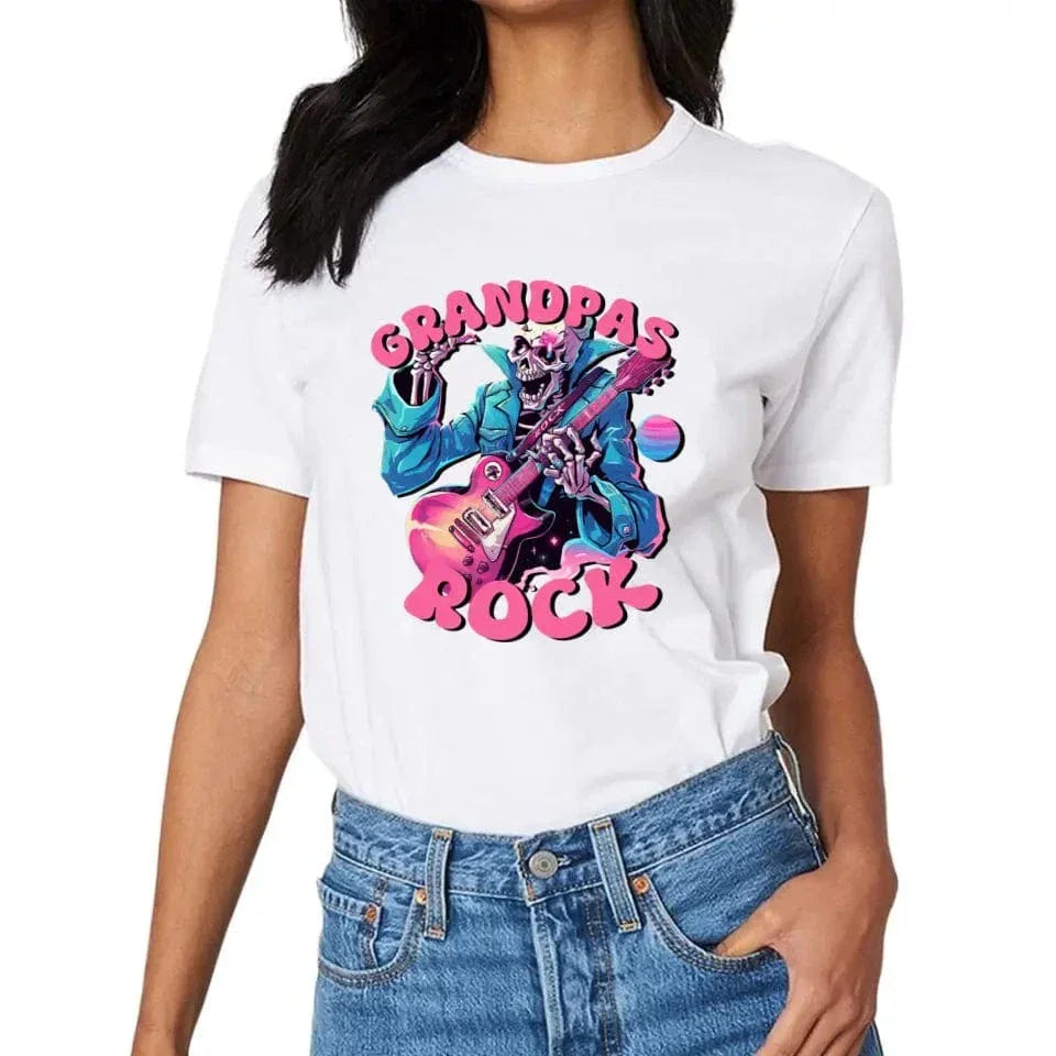 Rock Dad , Funny Skeleton Dad，Trendy Father's Day T-Shirt - Joliny
