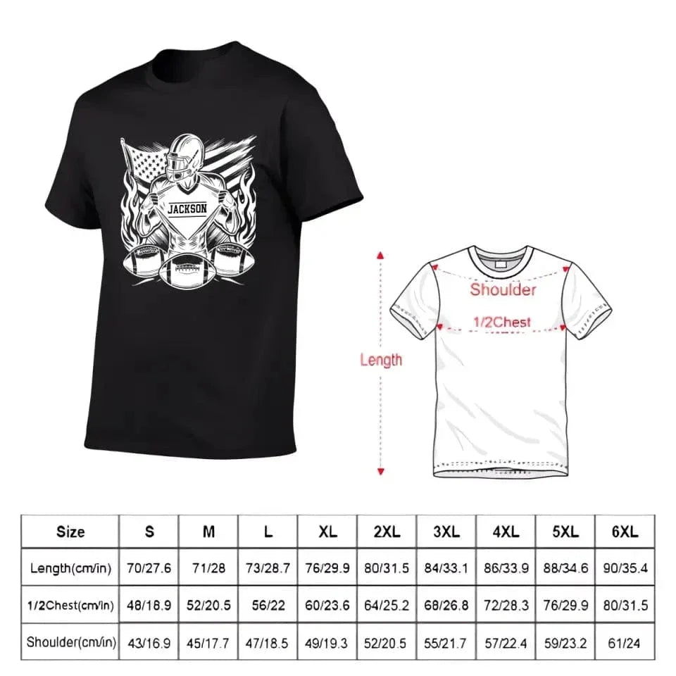 Rugby Mania Personalized Name Custom T-Shirt - Touchdown Gifts for Rugby Fans - Joliny