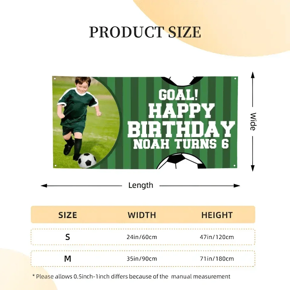 Run Towards Happiness, Green Football Birthday Banner Cheers You On - Joliny