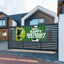 Run Towards Happiness, Green Football Birthday Banner Cheers You On - Joliny