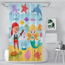 Sea Animals Brother Sister Mermaid Pirate Names Shower Curtain Bathroom Decoration - Joliny