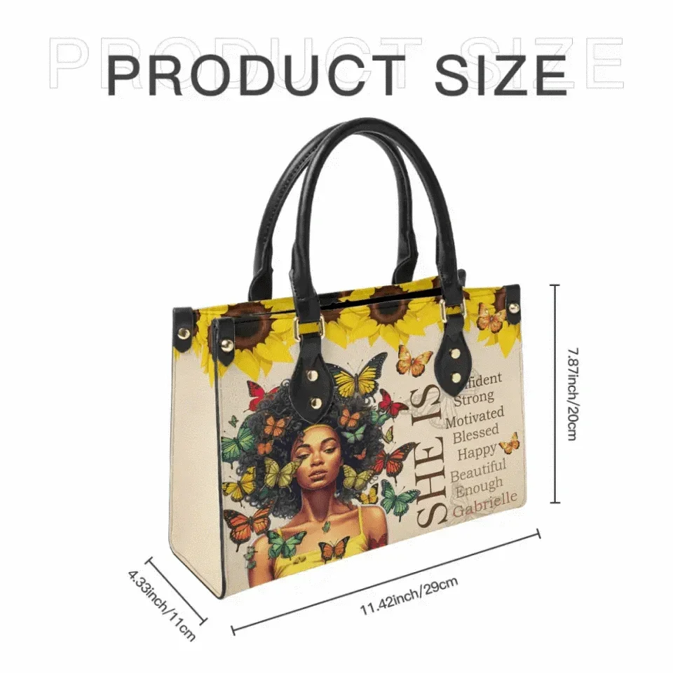 She Is - Personalized Leather Bag - Joliny