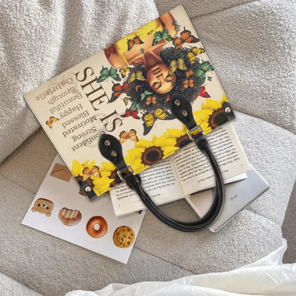 She Is - Personalized Leather Bag - Joliny