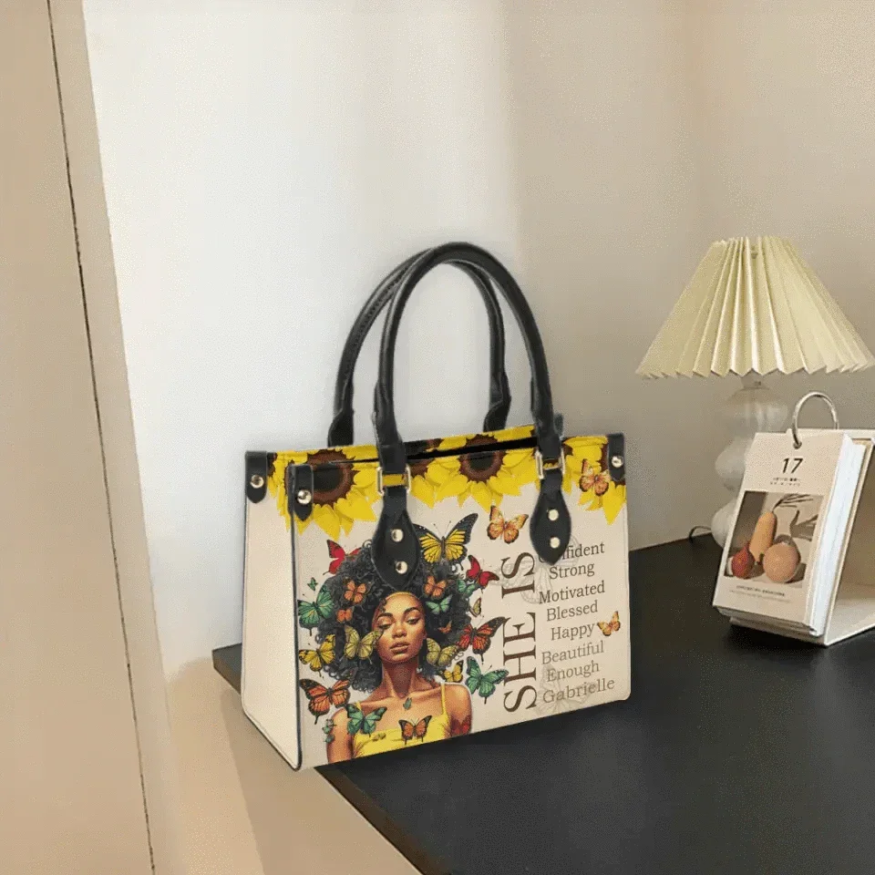 She Is - Personalized Leather Bag - Joliny