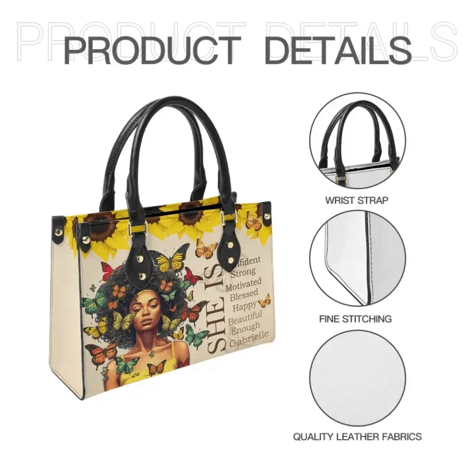 She Is - Personalized Leather Bag - Joliny