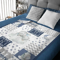 Sleeping Elephant Star Name Customized Baby Blanket - Joliny