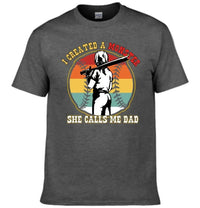 Softball T-Shirt, I Created a Monster Called My Dad, Gift for Kids, Gift for Softball Lovers - Joliny